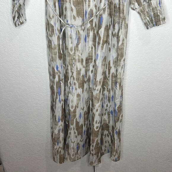 Elegant Blue and Brown Maxi Dress - Picture 5 of 13